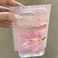 2026 New Product Suitable for Apple 17/16 Phone Case Pink Morning Glory phone15/14promax Simple Shoc