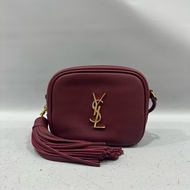 ysl 425317 酒紅金釦流蘇相機包