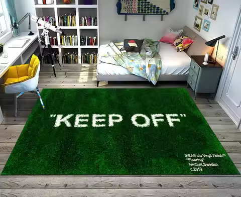 Keep Off Rug Green Rug Grass Pattern Rug Modern Rug Runner Rug Home Decor Area Rug for Living Room H