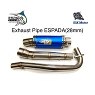 Exhaust Pipe 100% Original ESPADA 28mm Wave125 Ex5 LC135 Y15ZR KRISS (racing moto aksesori tabung pi