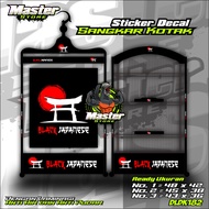 Stiker Decal Sangkar Kotak BLACK JAPANESE High Quality Bisa Request - MASTER