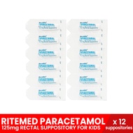 RITEMED Paracetamol125mg Rectal Suppository x 12pcs (Exp Date: February 2027)