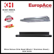 OTIMMO BY EUROPACE ECH 3121S : 90CM DELUXE CURVE SLIM HOOD (BLACK / STAIN STEEL) - 2 YEARS WARRANTY