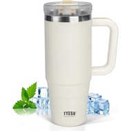 Tyeso 30 oz Tumbler dengan, Jerami dan Penutup - Botol Air Keluli Tahan Karat Tertebat Tahan Bocor, 