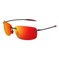 JULI The Matrix Classic Sports Rimless Sunglasses Men Orange Male Driving Rectangle Ultralight Frame