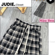 Quần Suông Nữ Cạp Chun Chất Thô Lạnh Mềm Mát - Không NhănQuần Kẻ Dáng Dài.Wommen Nữ JUDIE.Closet