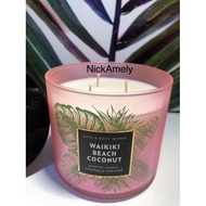 Bath and Body Works (BBW) Scented Candle 3-Wick Waikiki Beach Coconut Lilin Wangi