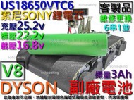 鋰電池 Dyson V8 副廠3Ah 索尼 SONY US18650VTC6 維修更換無線吸塵器充電電池 SV10 戴森