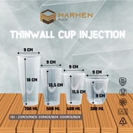 Thinwall Cup Injection Oval 380ml 400ml 500ml 700ml / Gelas Plastik Bahan PP Tebal / Cup PP Injectio