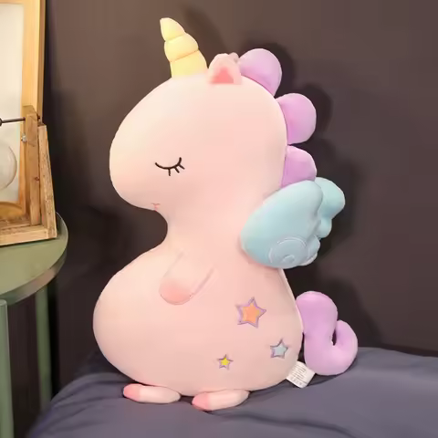 Unicorn Theme Throw Pillow Cute Rainbow Horse Stuffed Plush Toys Sleeping Companion Dolls Perfect Gi
