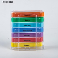 【YST】 Weekly 7 Days Pill Box 28 Compartments Pill Organizer Plastic Medicine Dispenser .