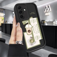 Phone Casing For Samsung Galaxy A17 A07 A176B Luxury Coffee Label Splicing Soft Silicone Shockproof 