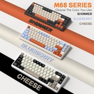 FREEWOLF M68 Wireless Keyboard, 68-key Bluetooth connection, PBT keycaps FREEWOLF M68 Papan Kekunci 