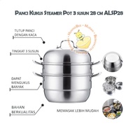 Steamer Pot 28 cm stacked