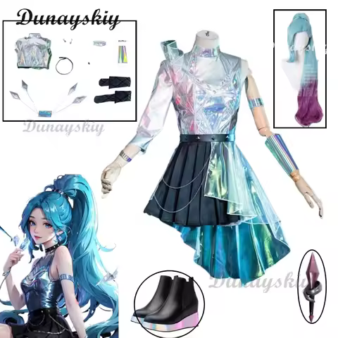 Seraphine Game LOL Cosplay KDA Costume KDA All Out More 2024 Cosplay Costume Dresses Skirt Outfit Wi