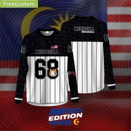 2025 Merdeka 68th Day Long Sleeve Jersey T-Shirt - Sublimation Print for Women and Kids【Free Custom 