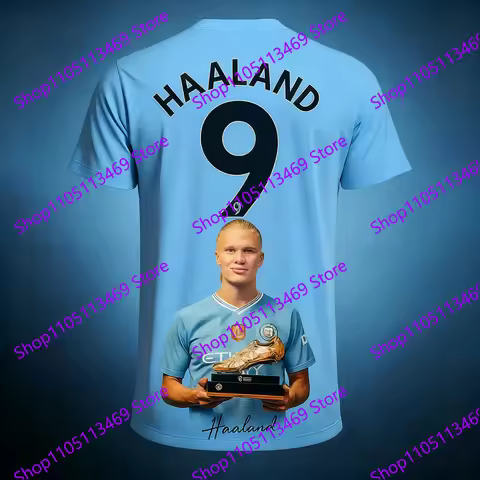 Hot Selling Erling Haaland Fashion 3D Printed Men's Fan Collection Commemorative Football Jersey Dai