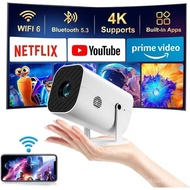 【Built-in APPS & Electric Focusing & 210° Rotation】Mini Projector With Wifi And, 1080P Portable Proj