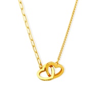 Top Cash Jewellery 916 Gold Double Heart Necklace