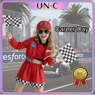 Car Racing Costume for Kids Girls Jacket Skirt Top School Event Career Day Outfit Career Guidance