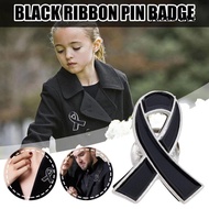 GUADALUPE Funeral Ribbon Badge Brooch, Breast Cancer Skin Cancer Black Ribbon Pin, Sweet Melanoma Ca