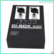 WU 2 Channel Active DI BOX Direct Injection Box for Live Studio Application