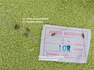 Coklat 10R ohm 10 R Resistor 1/4 W watt 5% 1/4W 10Rohm