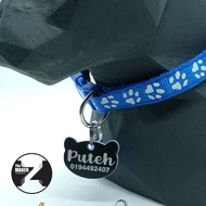 Custom Cat Tag Cat Pendant Name and Phone Number Tag and Cat Name Pendant and Telephone Number.