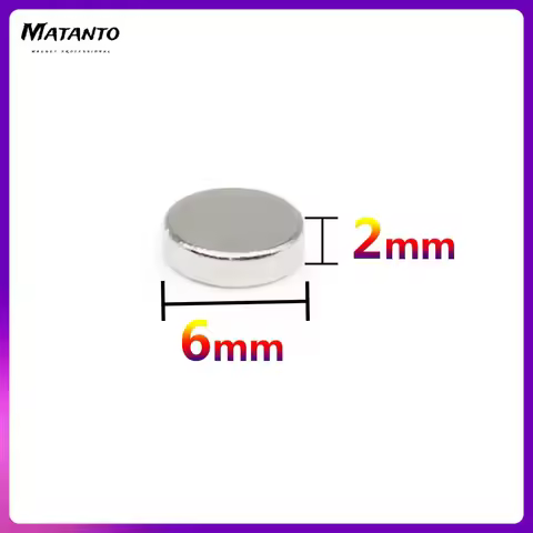 50/100/200/300/500/1000PCS 6x2mm Mini Small Circular Magnets 6x2mm for Home Refrigerators, Offices D