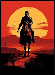 100 Pack TCG/MTG Card Sleeves, Matte Art Card Sleeves, Matte Back & Gloss Front, 66x92mm (Wild West