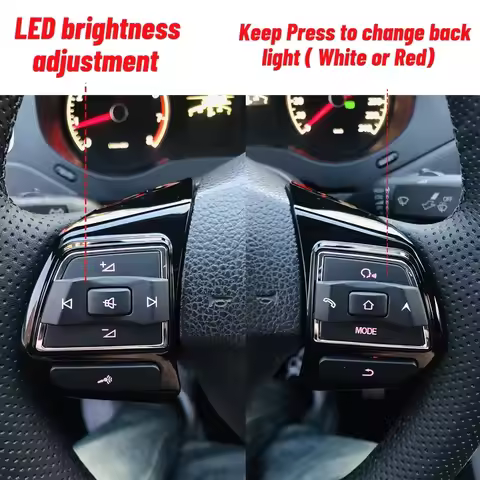 LED steering wheel button volume audio control switch for VW Polo Caravelle Passat B7 Jetta MK5 MK6 