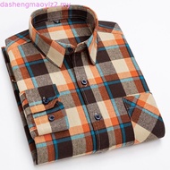 Casual 100% Cotton Flannel Plaid Long Sleeve Man Shirt Slim Fit Plus Size 6XL Men Shirts