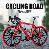 Mountain Bike Model 1: 8 Simulation Mountain Elbow Folding Alloy Off-Road Bike Model Ornaments Road Bike