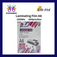 EMI FILE A6 Laminating Film / Laminate Film / Plastik Laminate A4 100 Micron 100 Sheets