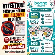 (PLAN TERMURAH) 250GB Unlimited Speed BeONE Mobile Simkad 4G/5G Coverage Maxis
