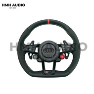 AUDI R8 ALCANTARA PERMIUM LEATHER STEERING WHEEL R8 STEERING FOR ALL AUDI USE A4 A5 A6 B8 B9 C6 C7 Q