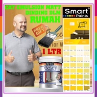 SMART WOW EMULSION PAINT  1 LITER Cat Batu Cat Dinding Dalam CAT RUMAH Interior Wall Finish ( YELLOW
