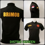 Kaos Baju Kaos Polo Shirt BRIMOB Hitam