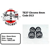 Tayar Getah TE37 Chrome 8mm-8mm