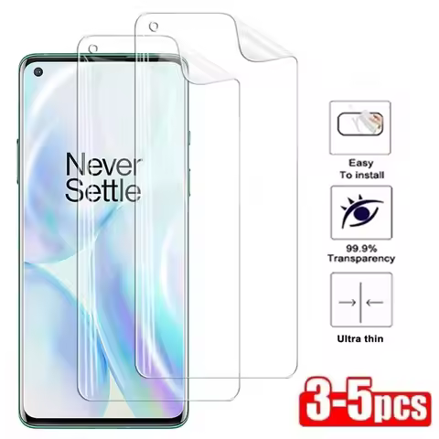 3-5Pcs Hydrogel Film For Oneplus 7 7T 8 Lite 9 10 Pro 8T 9R 9E 9RT Screen Protector Nord 2 N10 N20 N