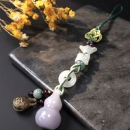 【福祿】紫羅蘭翡翠葫蘆編織吊飾 | 天然緬甸玉翡翠A貨 | 送禮