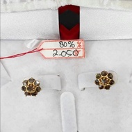 Int98Gw38Gw ANTING GIWANG EMAS PERMATA BERLIAN INTAN KADAR 80% BUNGA