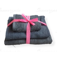 Utopia Towels Grey Towel Set, 1 Bath Towel, 1 Hand Towel, 1 Kid Towel, 600 GSM Ring Spun Cotton High