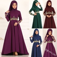 Baju Kurung Women s Muslim Dress Lace Irregular Long Sleeve Dress
