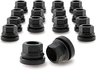 Black M14x1.5 Wheel Lug Nuts 16pcs for 2003-2016 Ford F250 F350 F450 F550, 2003-2019 F53, Two-Piece 