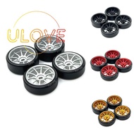 4Pcs Hard Plastic Drift Tire Tyre Metal Wheel Rim for Wltoys 284131 K969 K989 P929 Mini-Z 1/28 RC Ca