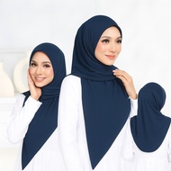 TUDUNG BAWAL LAZY INSTANT TRAVEL MOSSCREPE PLAIN SOFT AWNING