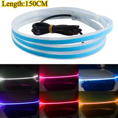 1.5m Car Daytime Running Light Strips, Car Hood Strip Light, Universal Dynamic Scan Start Up Hoodbea