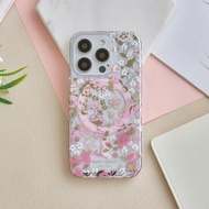 【kate spade】iPhone 15系列 MagSafe 精品手機殼 桃花紛