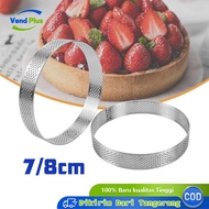 7/8cm Perforated Pie Ring Round Stainless Steel Tart Pie Quiche Mold